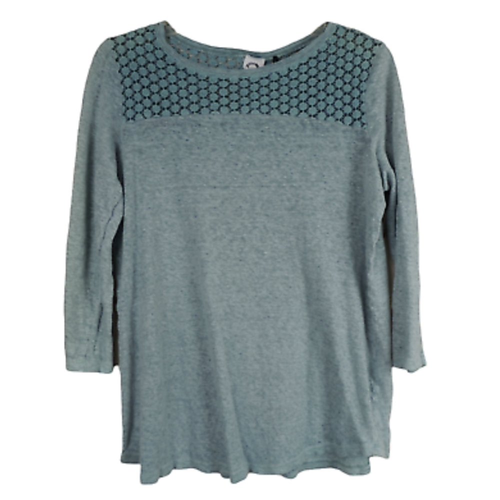 Kemi + kin 100% Linen top Shirt Blouse 3/4 Sleeve Women’s Size xs